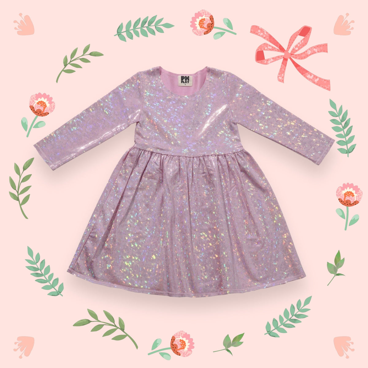 Petite Hailey Holographic Twirl Dress - Pink - Everything But The PrincessPetite Hailey