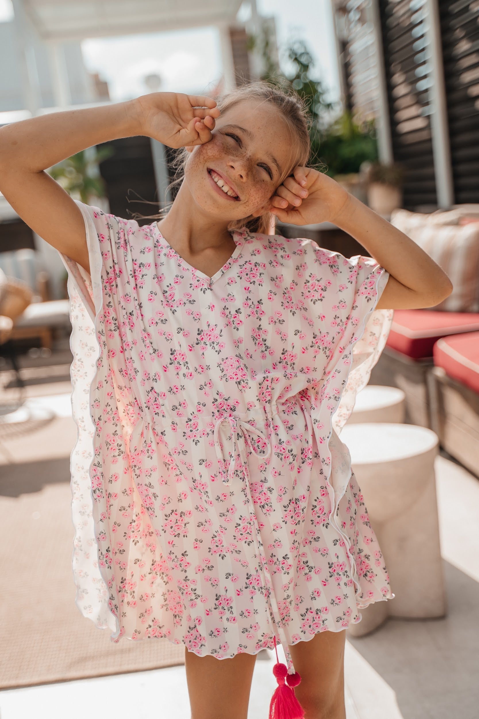 Piccoli Principi Lidia Roses + Stripes Swim CoverUp