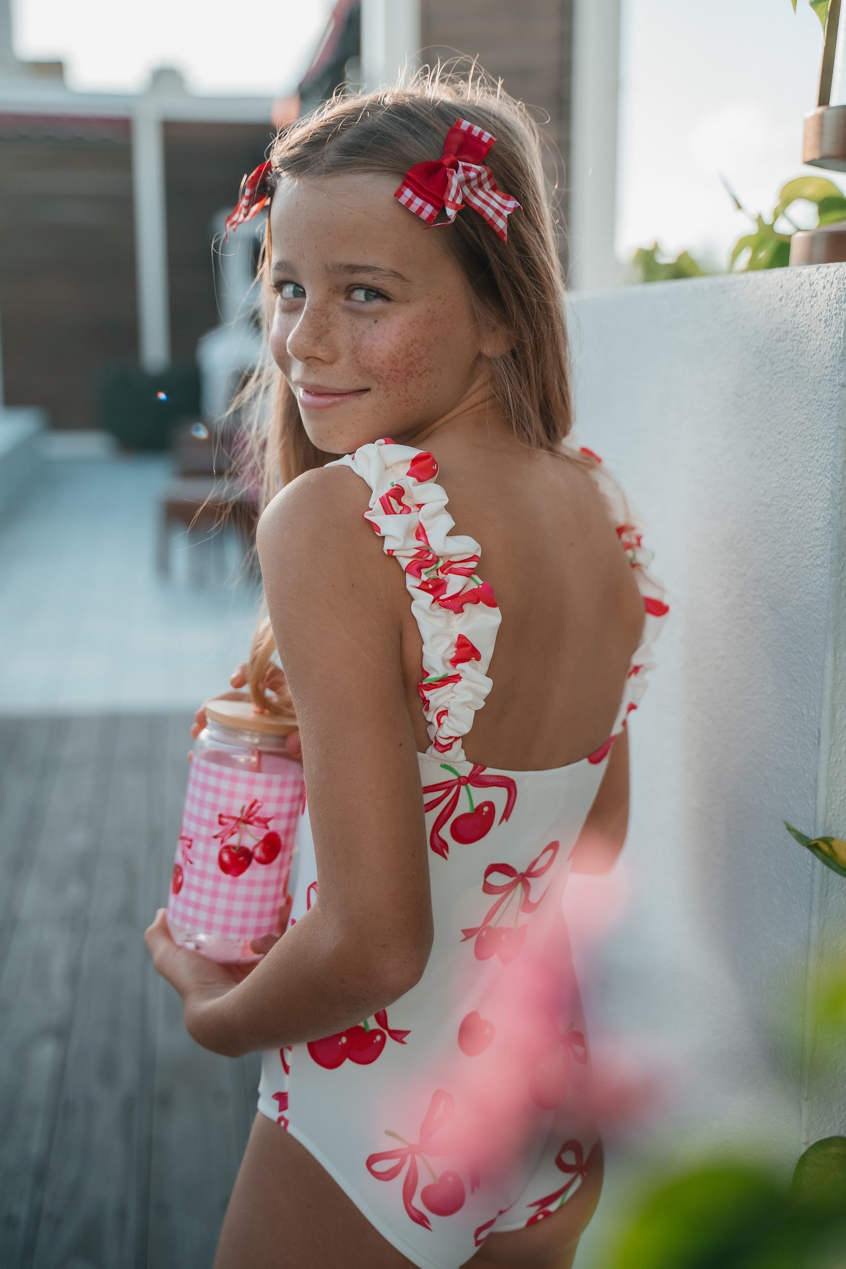 Piccoli Principi Australia 1pc Swimsuit - Cherries & Bows