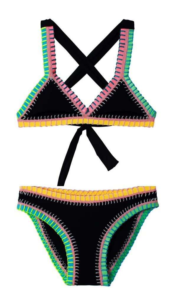 PQ Kids Black Rainbow Embroidered Bikini - Everything But The PrincessPQ Swim