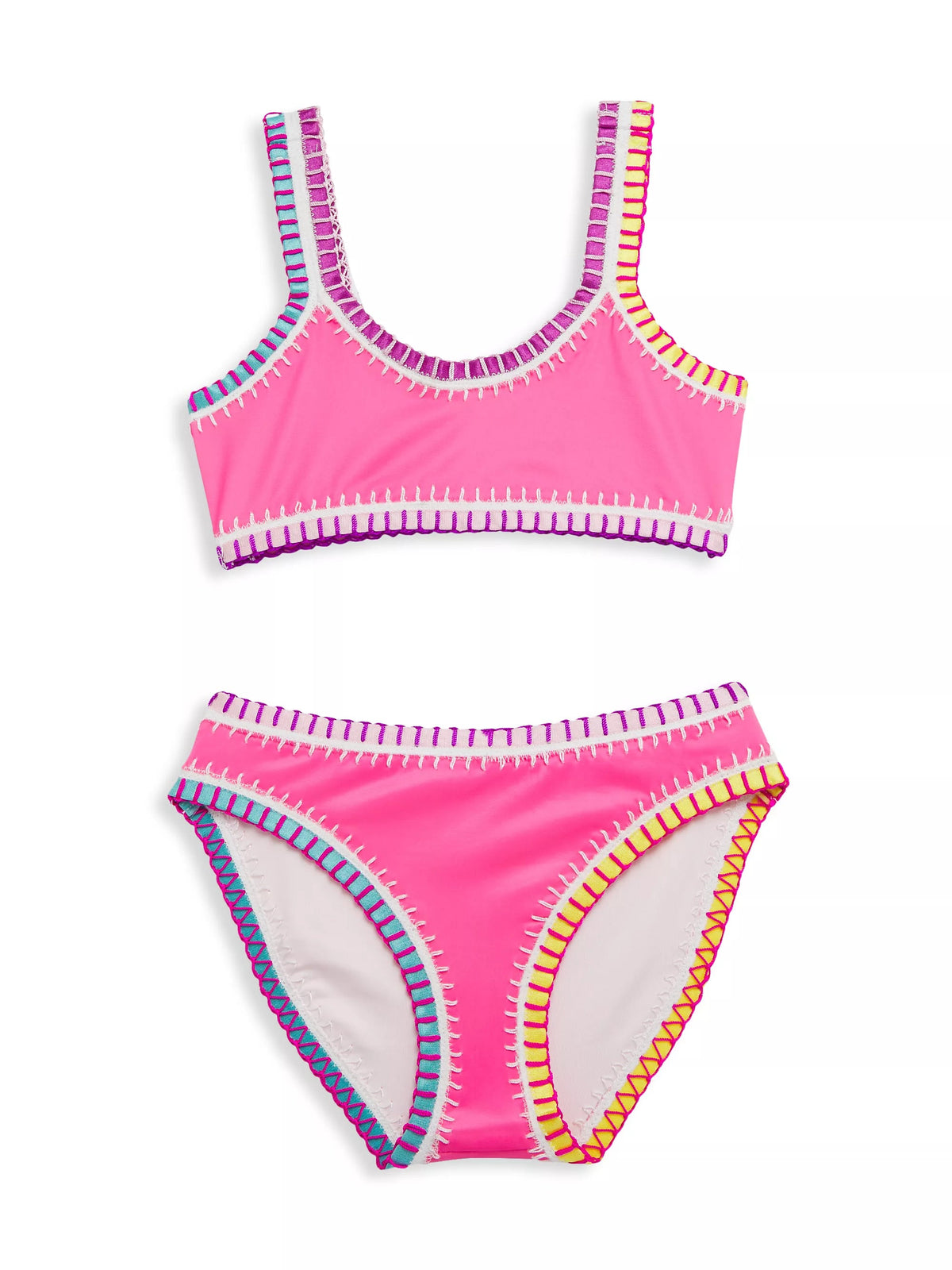 PQ Kids Pink Sporty Rainbow Embroidered Bikini - Everything But The PrincessPQ Swim