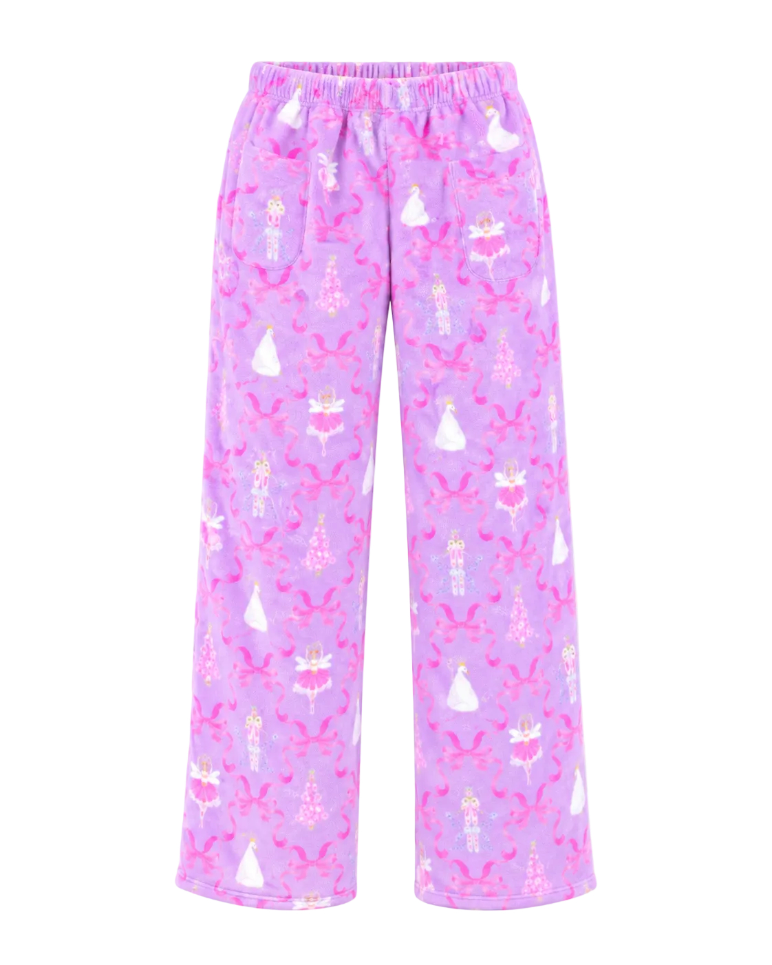 Preppy Goose Nutcracker Ballet print plush lounge pants for tweens