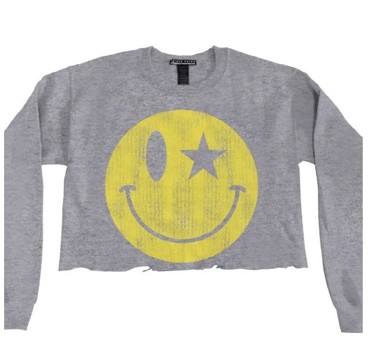 Prince Peter Grey Smiley Crop Sweatshirt - Everything But The PrincessPrince Peter