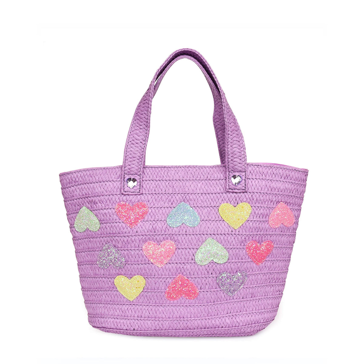 Purple Heart Straw Tote Bag - Everything But The PrincessOMG