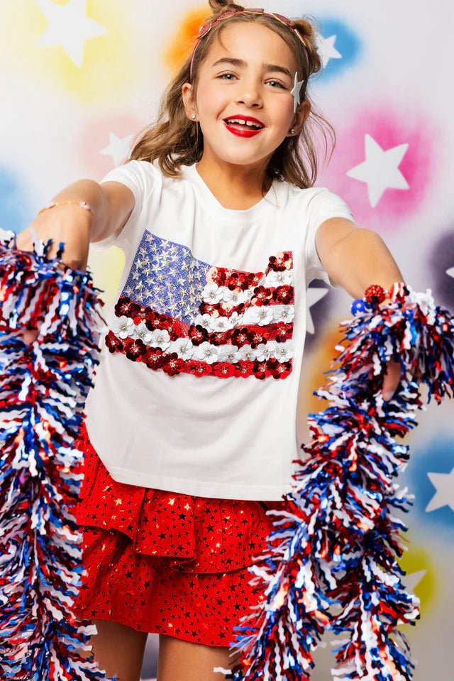 Queen Of Sparkles Kids Flag Tee - Everything But The PrincessQueen Of Sparkles