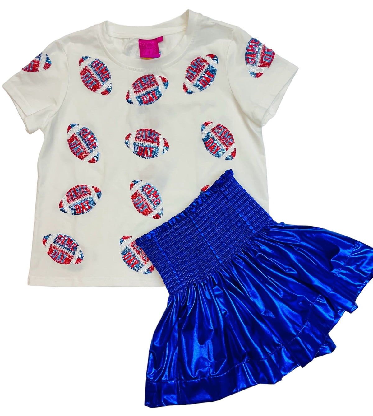 Queen Of Sparkles Kids Football Sequin Tee - Royal &amp; Red - Everything But The PrincessQueen Of Sparkles