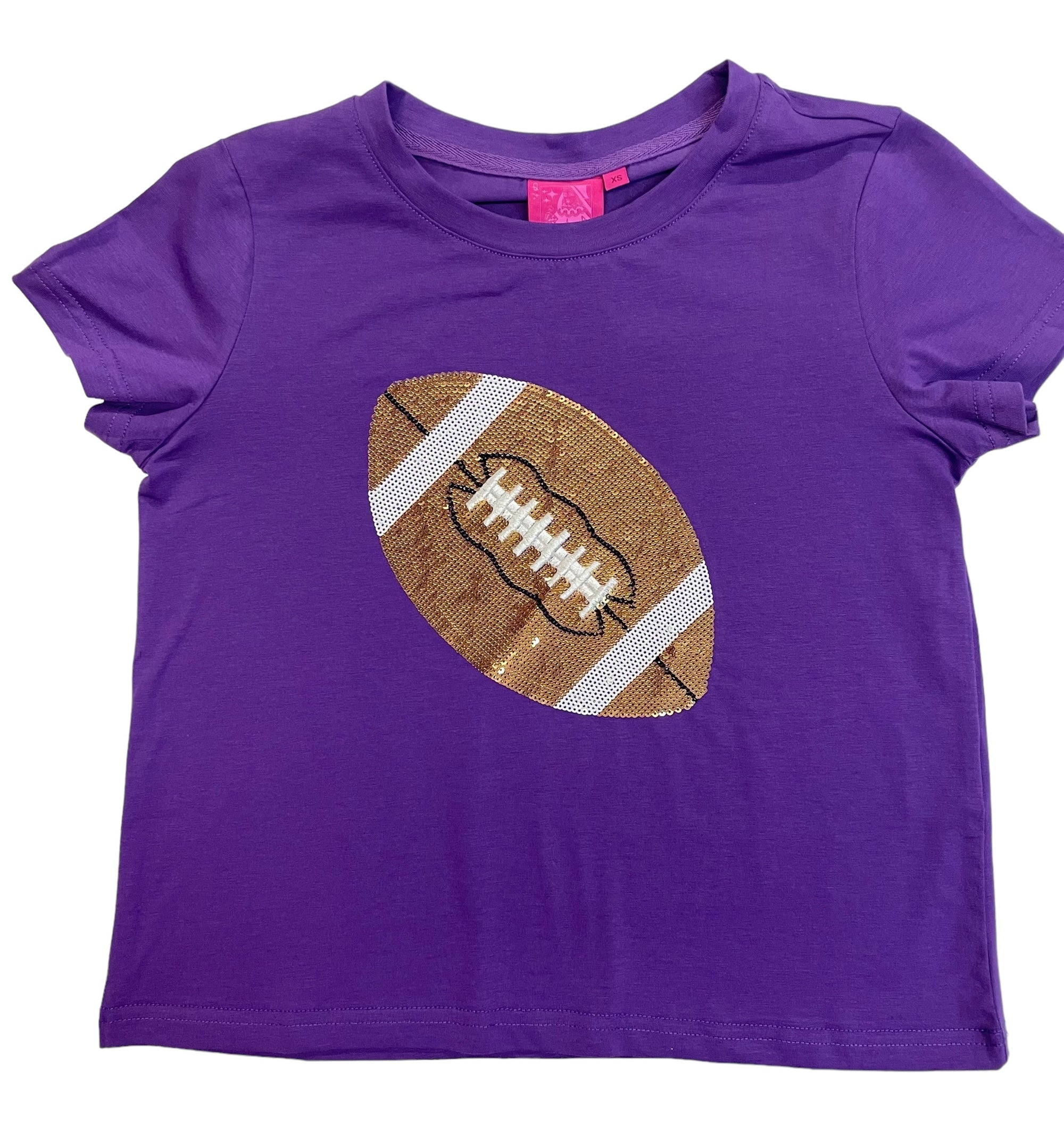 Queen Of Sparkles Kids Game Day Football Tee - Purple/Gold - Everything But The PrincessQueen Of Sparkles