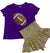 Queen Of Sparkles Kids Game Day Football Tee - Purple/Gold - Everything But The PrincessQueen Of Sparkles