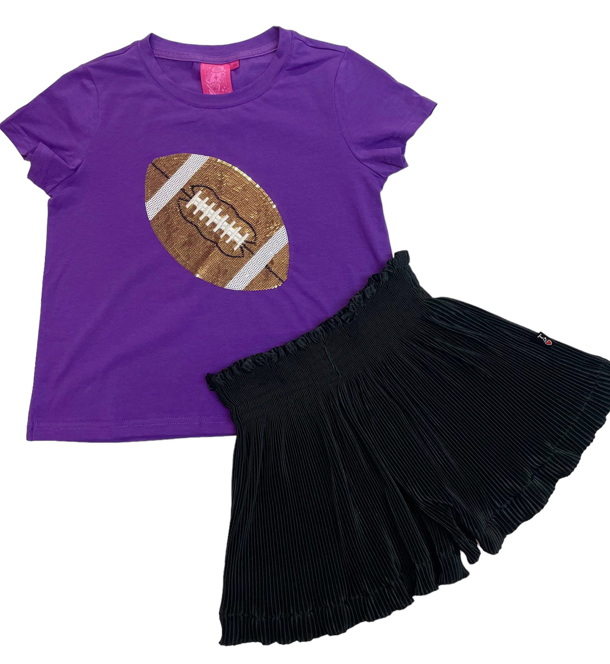 Queen Of Sparkles Kids Game Day Football Tee - Purple/Gold - Everything But The PrincessQueen Of Sparkles