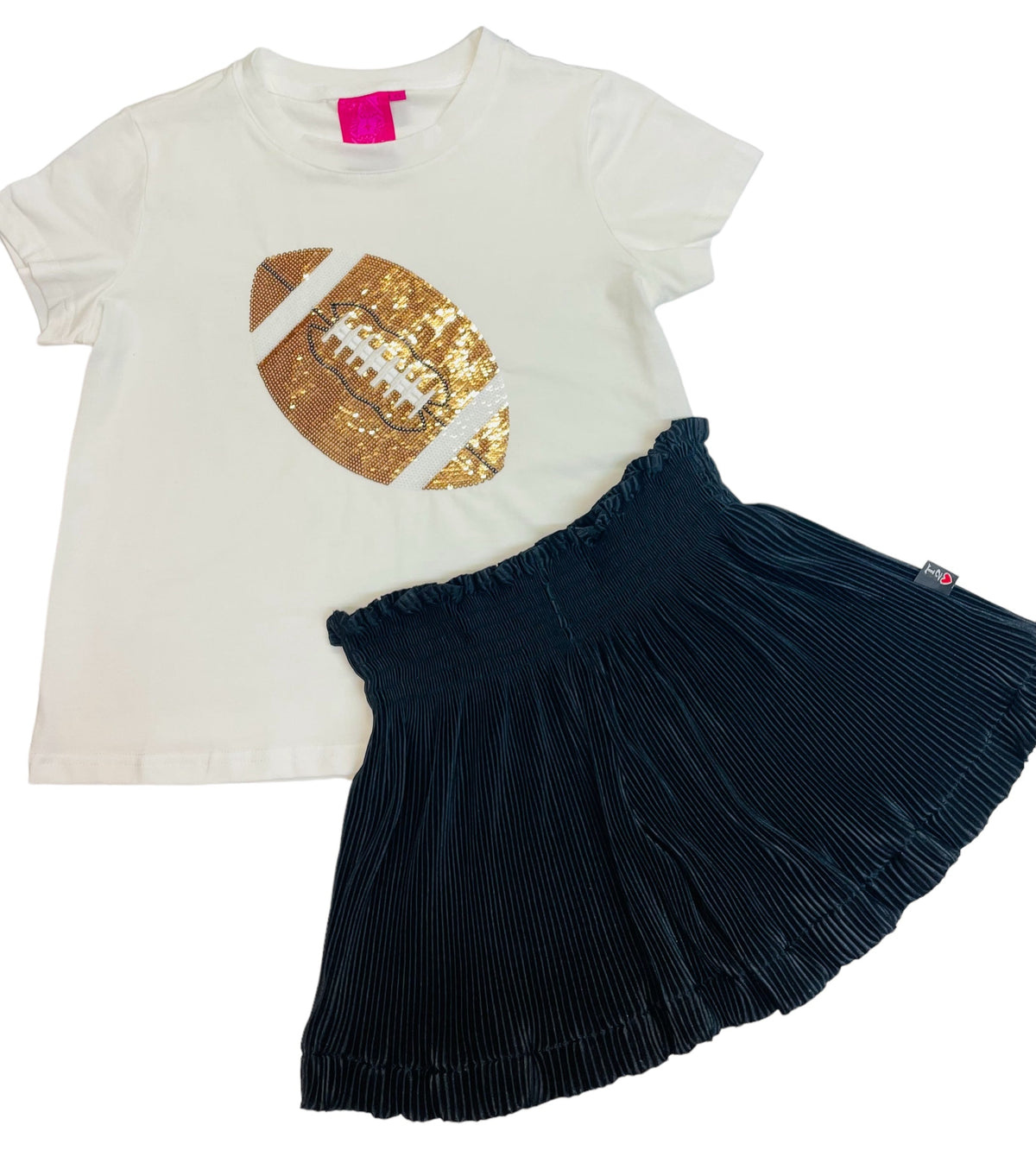 Queen Of Sparkles Kids Game Day Football Tee - White/Gold - Everything But The PrincessQueen Of Sparkles