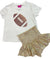 Queen Of Sparkles Kids Game Day Football Tee - White/Gold - Everything But The PrincessQueen Of Sparkles