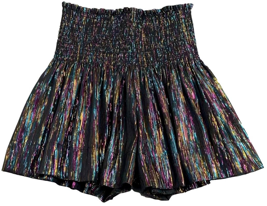 Queen Of Sparkles Kids Leather Swing Shorts - Black Rainbow * Preorder * - Everything But The PrincessQueen Of Sparkles