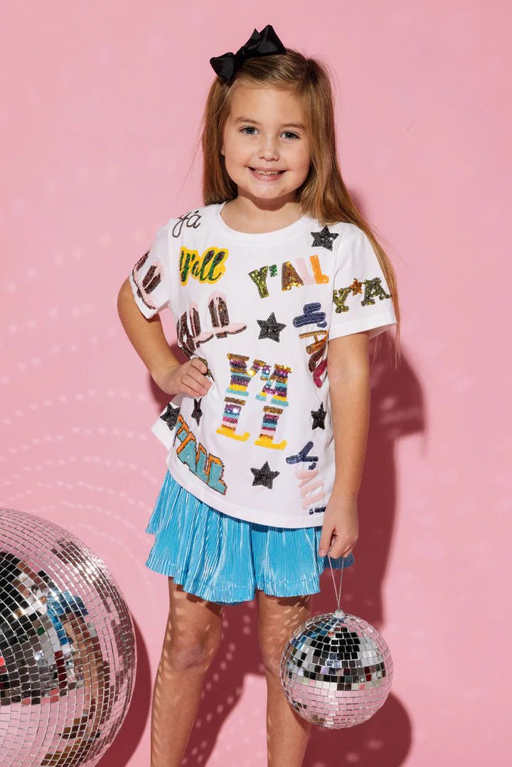 Queen Of Sparkles Kids Multi Y&#39;All Sequin Tee - Everything But The PrincessQueen Of Sparkles