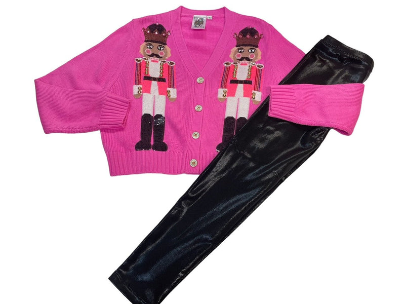 Queen of Sparkles Black Trim Nutcracker Cardigan