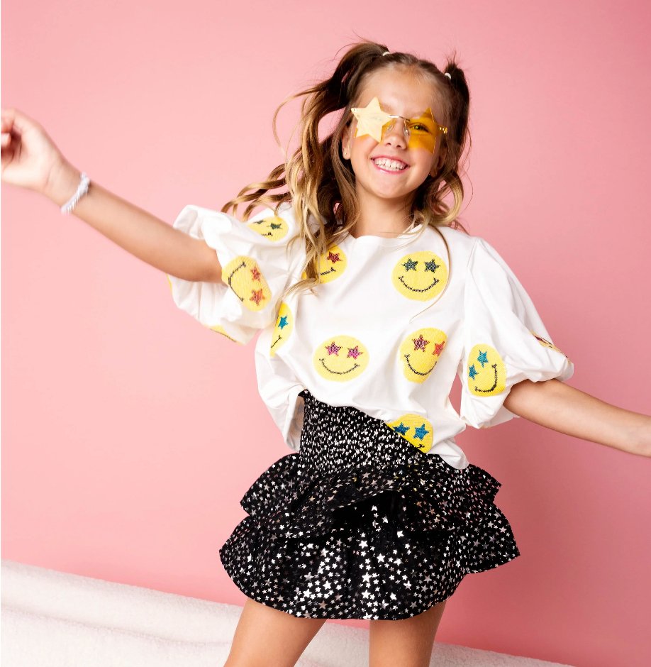 Queen Of Sparkles Kids Sequin Smiley Top - Everything But The PrincessQueen Of Sparkles