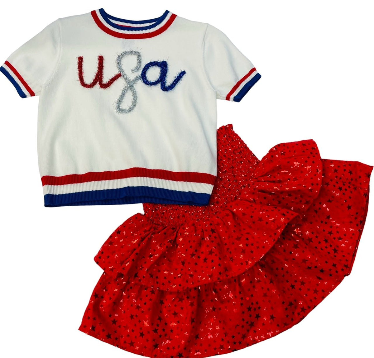 Queen Of Sparkles Kids USA Glitter Letter Top - Everything But The PrincessQueen Of Sparkles