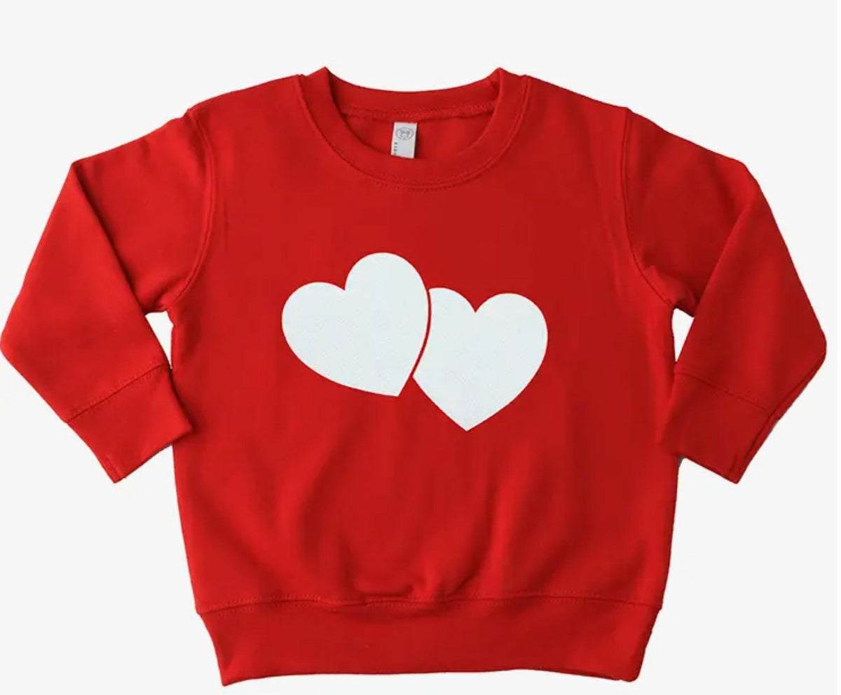 Red Double Heart Sweatshirt - Everything But The PrincessSparkle Sisters