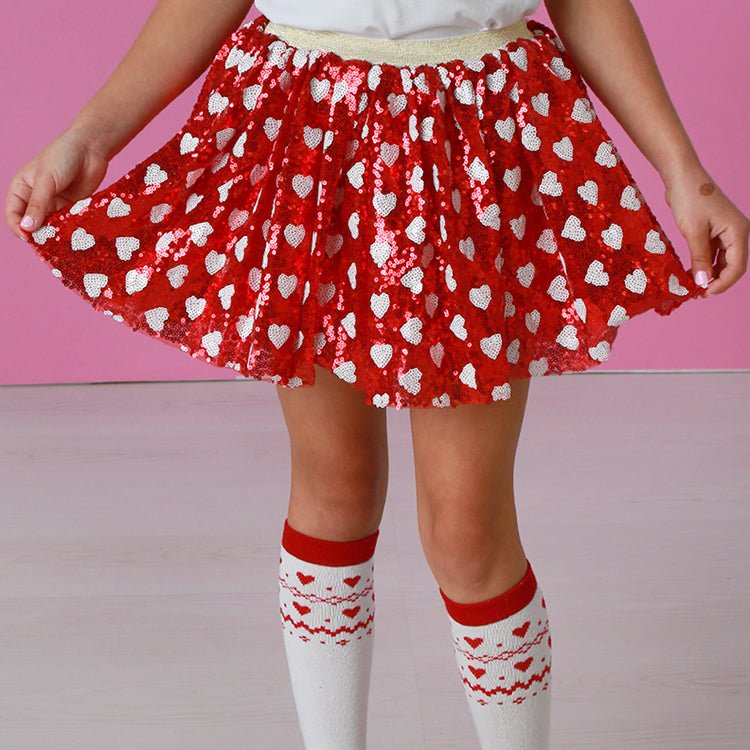 Red Sequin Heart Tutu Skirt - Everything But The PrincessSparkle Sisters