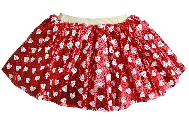 Red Sequin Heart Tutu Skirt - Everything But The PrincessSparkle Sisters