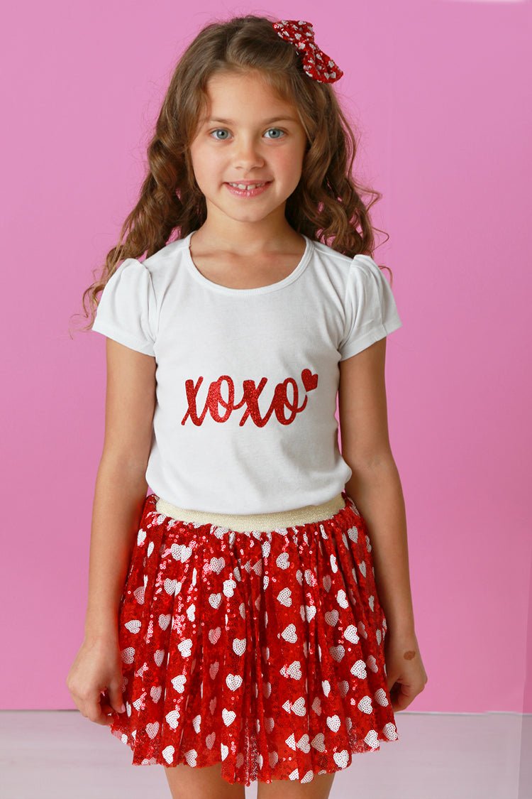 Red Sequin Heart Tutu Skirt - Everything But The PrincessSparkle Sisters