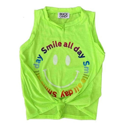 Rock Candy Lime Smile All Day Knotted Tank