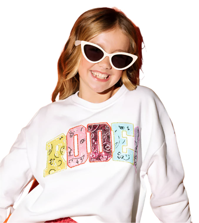 Queen Of Sparkles Kids Rodeo Sweatshirt