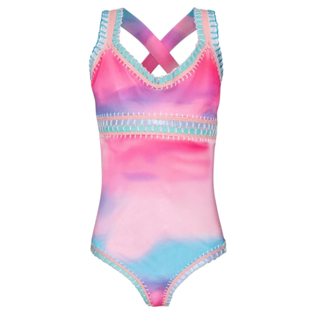 PQ Kids Sadie Rainbow Embroidered 1pc Swimsuit