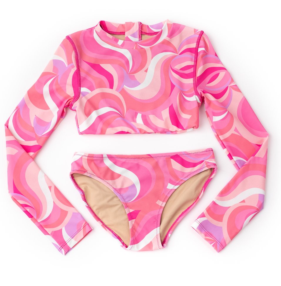 Shade Critters Cropped Pink Waves 2pc Swimsuit - Everything But The PrincessShade Critters