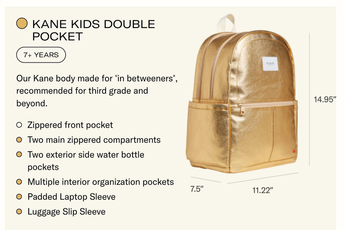 State Bags Kane Kids Double Pocket 16&quot; Backpack - Metallic Patchwork * Preorder* - Everything But The PrincessState Bags