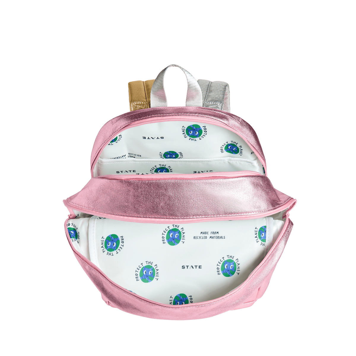 State Bags Kane Kids Double Pocket 16&quot; Backpack - Metallic Pink * Preorder* - Everything But The PrincessState Bags