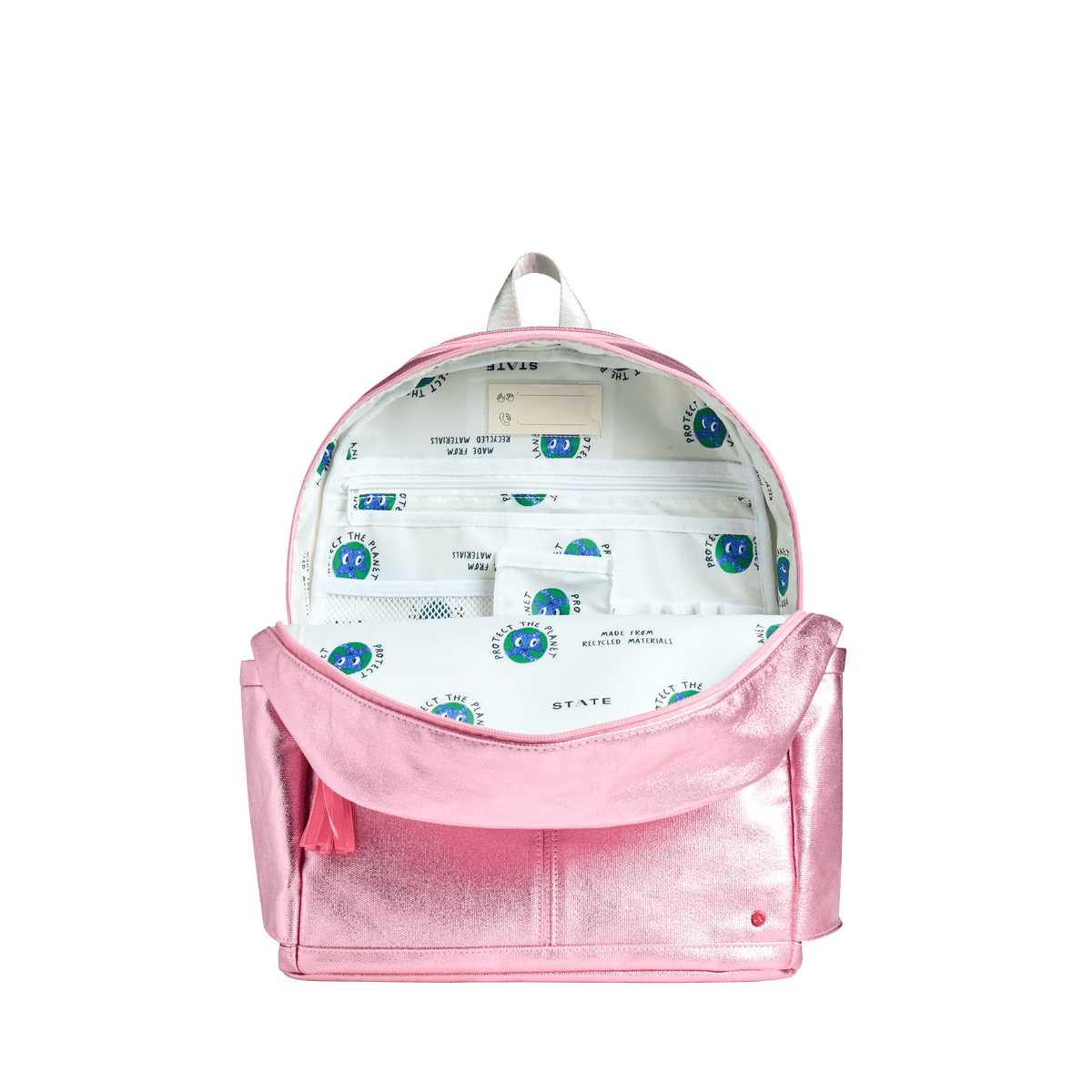 State Bags Kane Kids Double Pocket 16&quot; Backpack - Metallic Pink * Preorder* - Everything But The PrincessState Bags