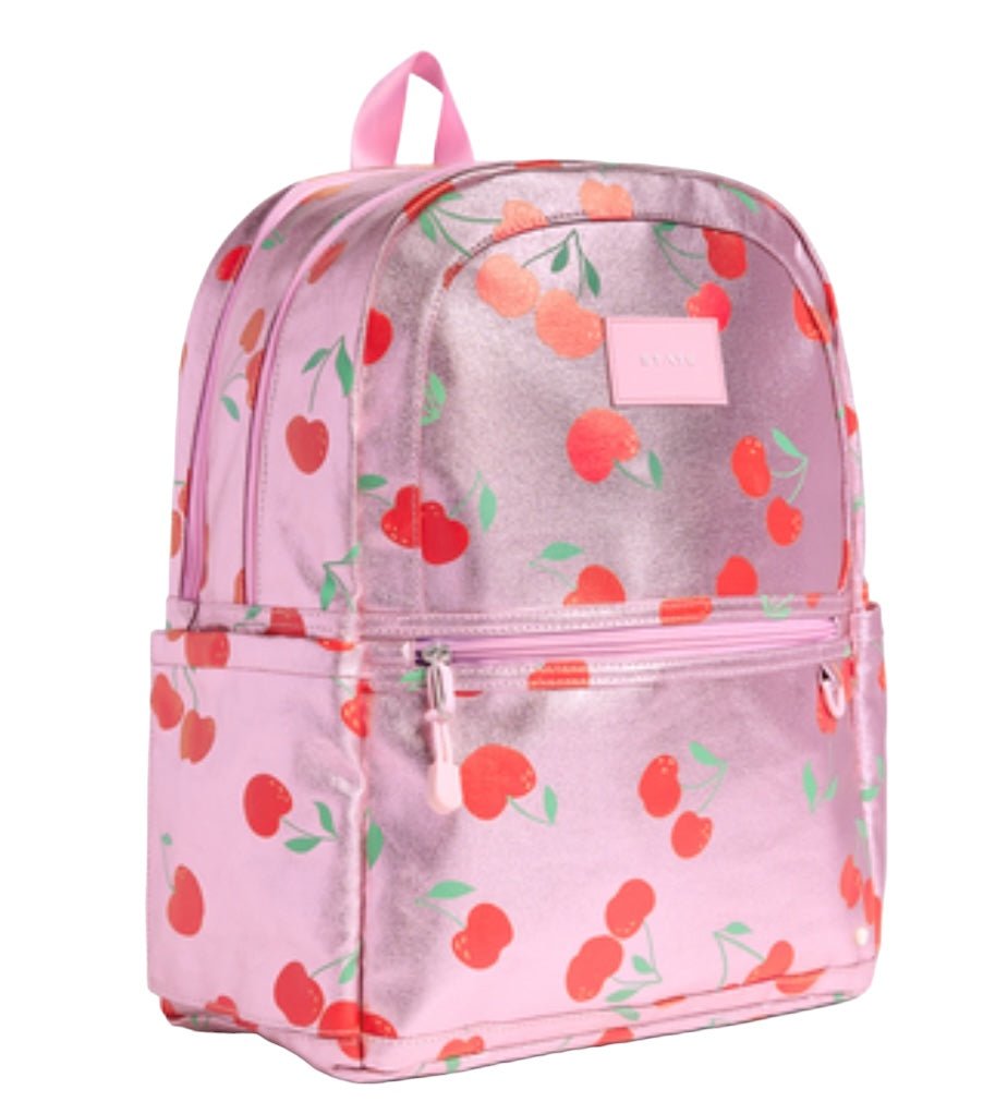 State Bags Kane Kids Double Pocket 16&quot; Backpack - Pink Cherries - Everything But The PrincessState Bags