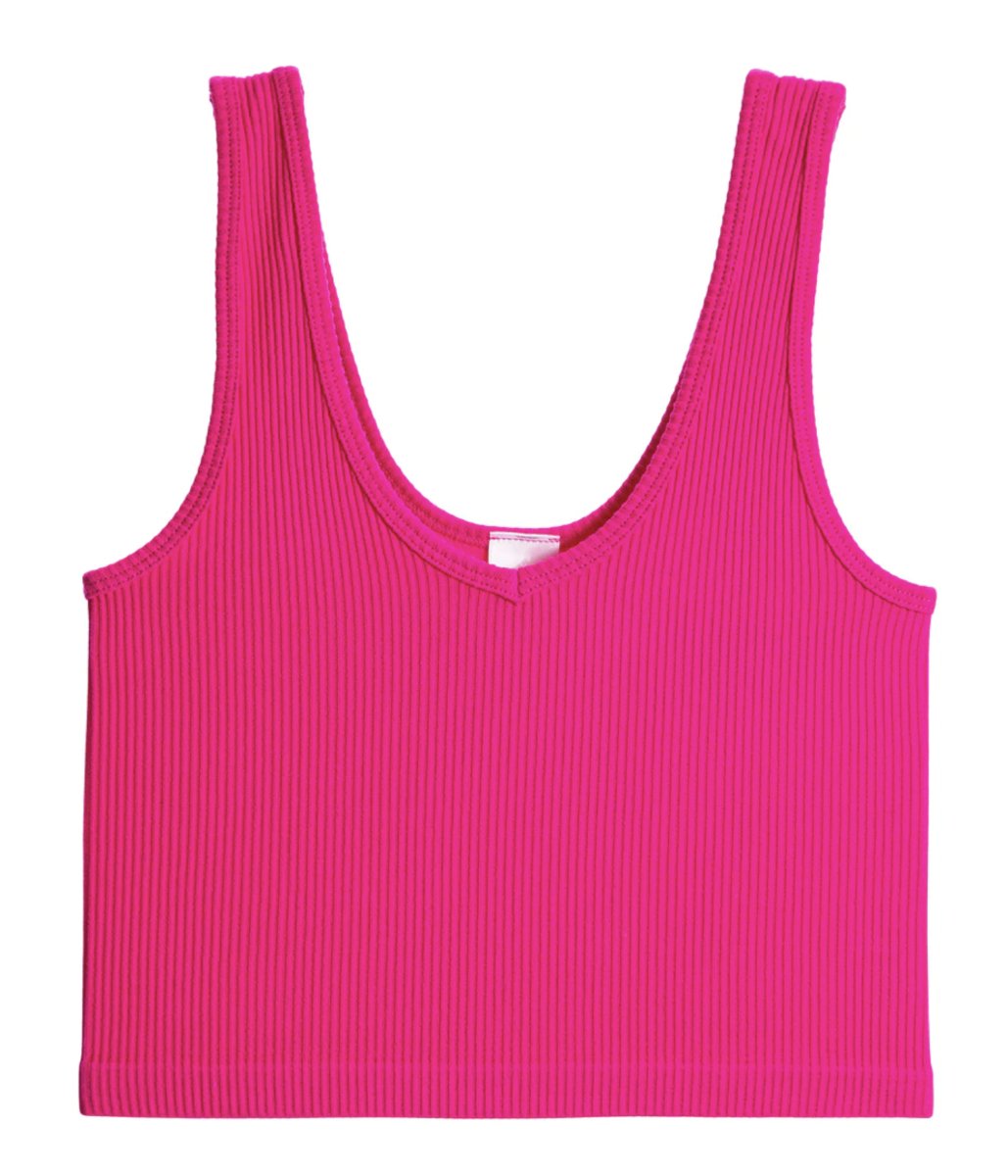 Suzette Collection Brami Ribbed Cropped Tank- Hot Pink * Kids &amp; Juniors* - Everything But The PrincessSuzette