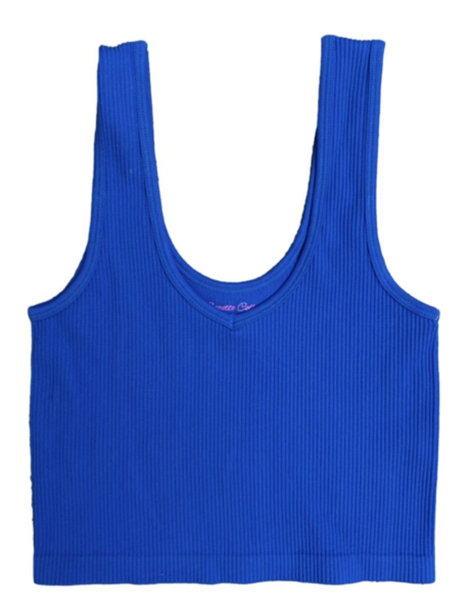 Suzette Collection Brami Ribbed Cropped Tank- Royal Blue * Kids &amp; Juniors* - Everything But The PrincessSuzette