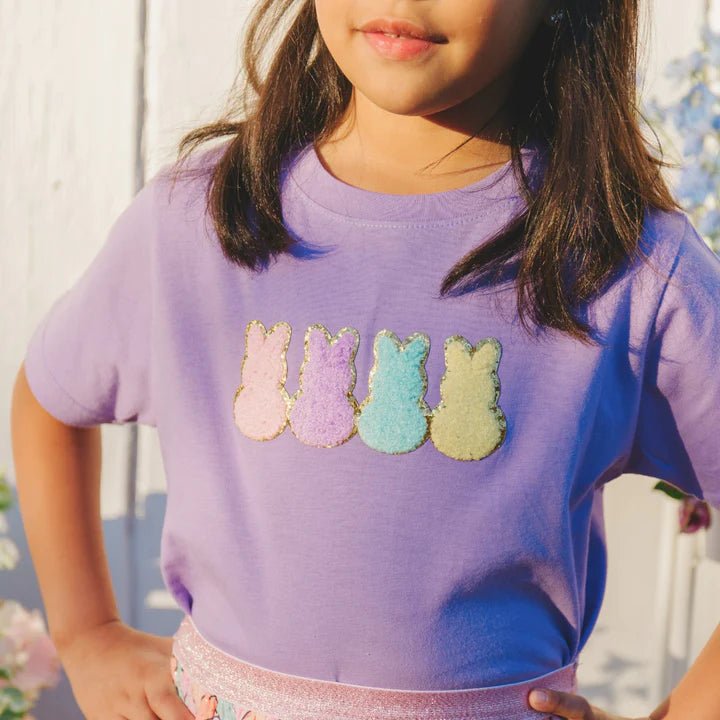 Sweet Wink Easter Peeps Patch Short Sleeve T-Shirt - Lavender - Everything But The PrincessSweet Wink