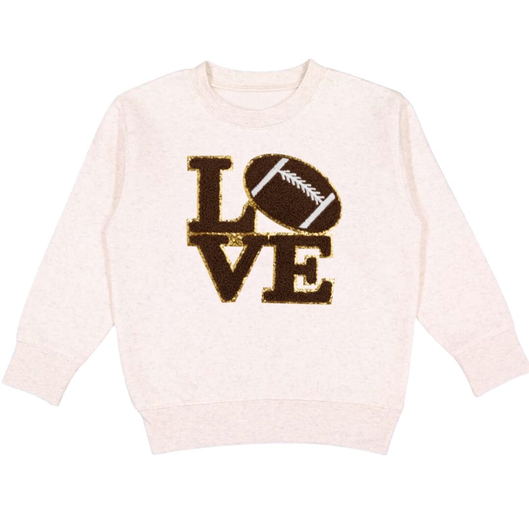 Sweet Wink Football Love Patch Sweatshirt - Kids Game Day Crewneck - Everything But The PrincessSweet Wink