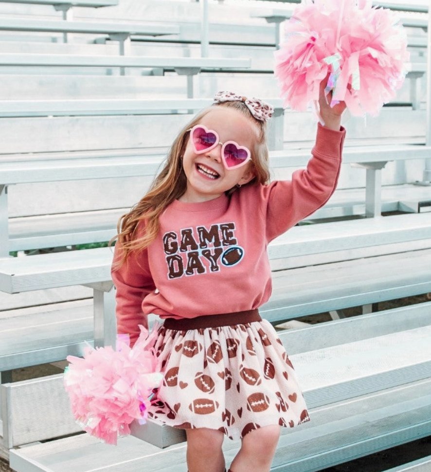 Sweet Wink Game Day Patch Sweatshirt - Kids Football Sweatshirt - Everything But The PrincessSweet Wink