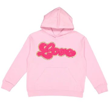 Sweet Wink Love Script Patch Valentine&#39;s Day Hoodie - Pink - Everything But The PrincessSweet Wink