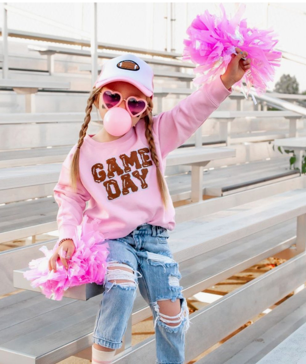 Sweet Wink Pink Game Day Patch Sweatshirt - Everything But The PrincessSweet Wink