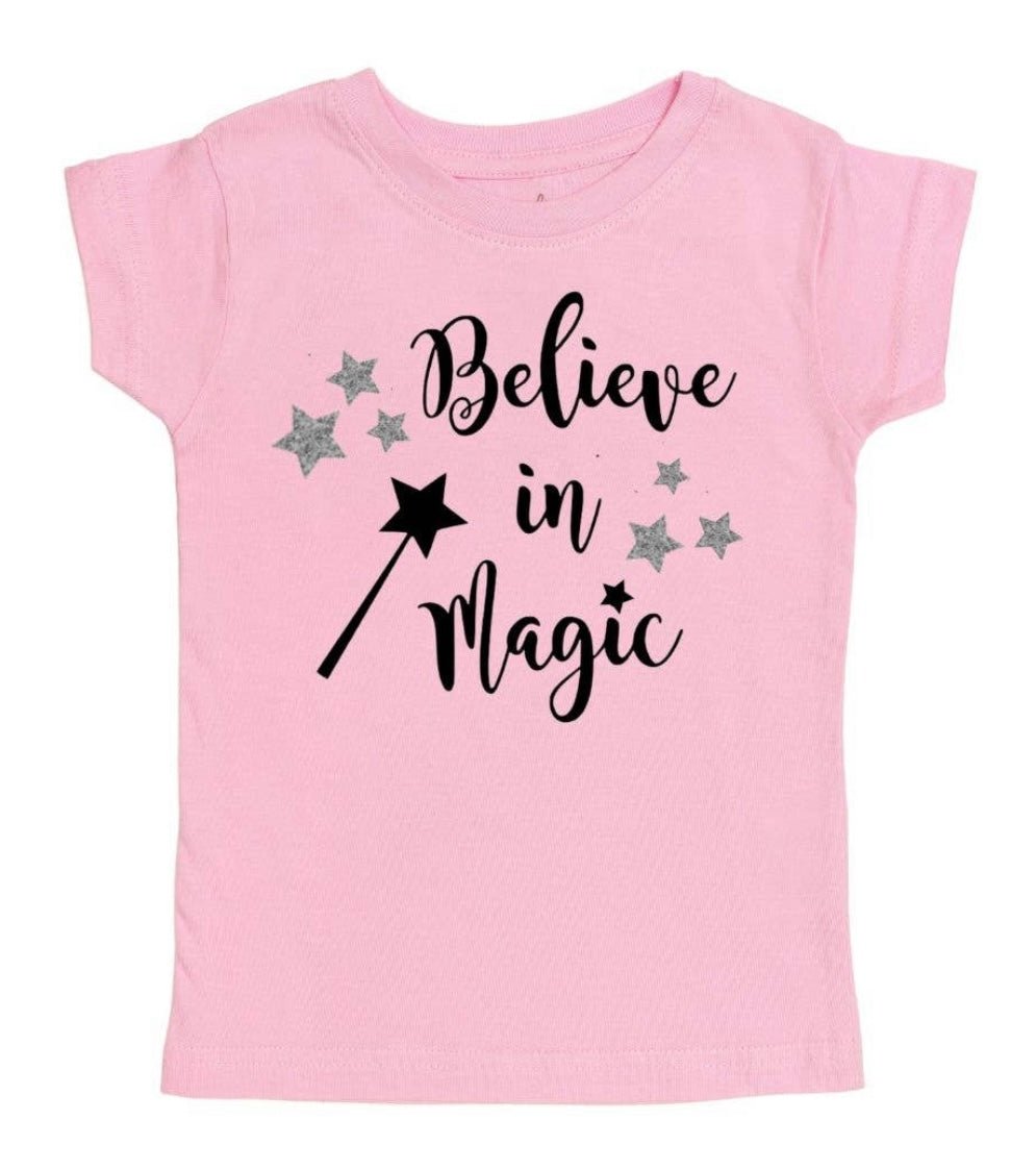 Sweet Wink Pink Short Sleeve Believe In Magic Tee-2T - Everything But The PrincessSweet Wink