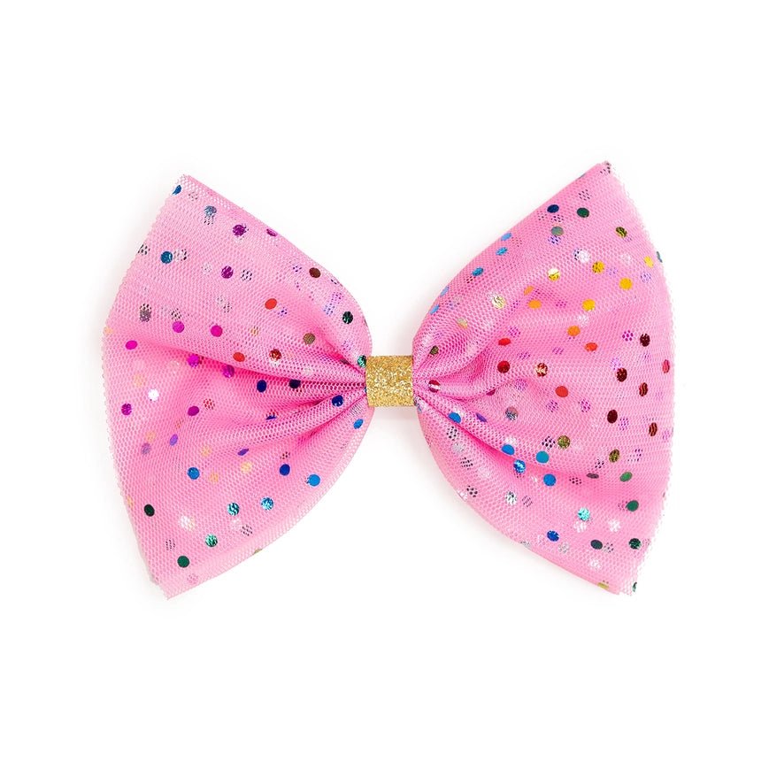 Sweet Wink Raspberry Confetti Tulle Bow Clip - Everything But The PrincessSweet Wink