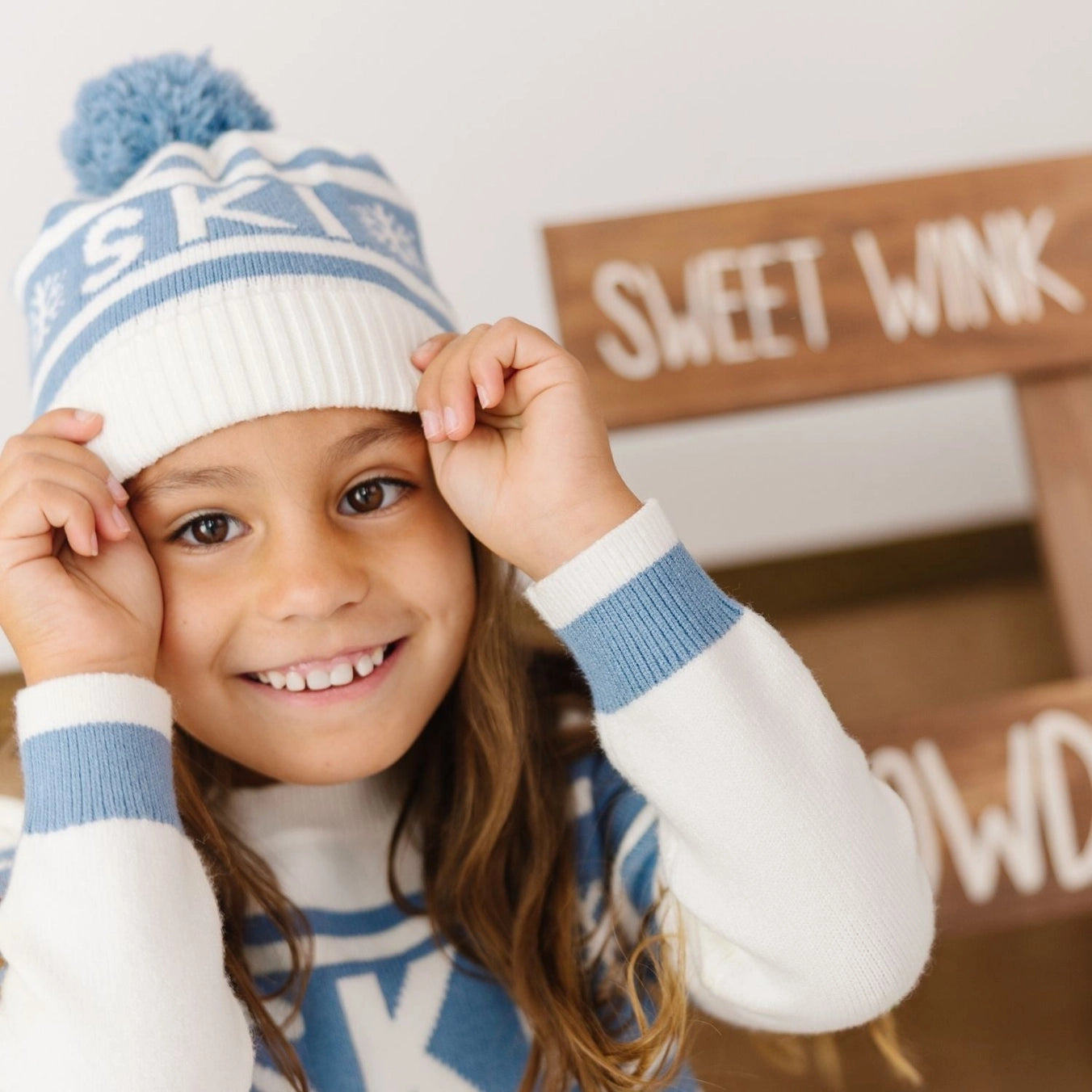 Sweet Wink Ski Beanie close-up on girl