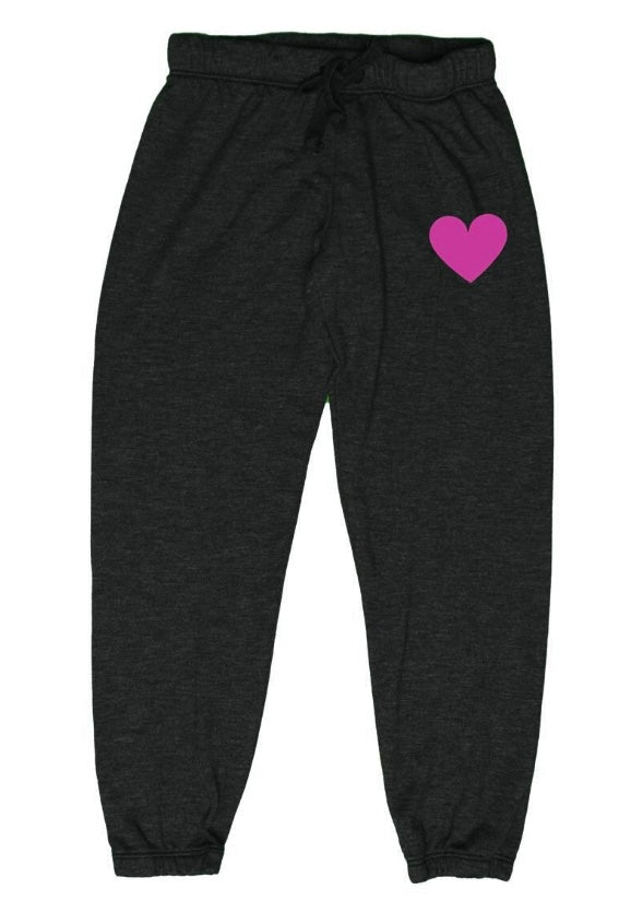 T2Love Black/Pink Heart Graphic Sweatpant - Everything But The PrincessT2love