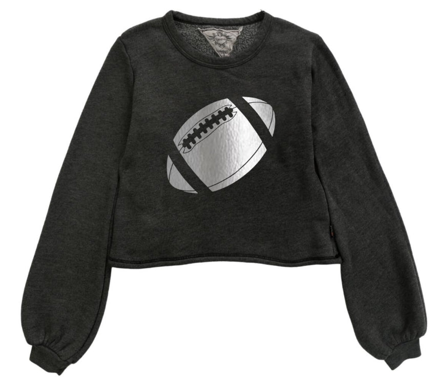 T2Love Black/Silver Metallic Football Sweatshirt - Everything But The PrincessT2love