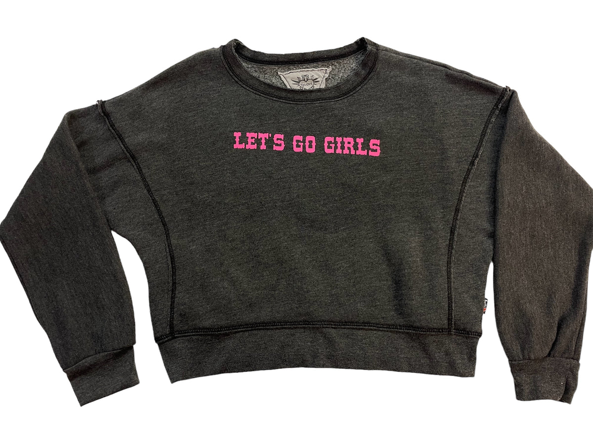 T2Love Charcoal Let&#39;s Go Girls Dolman Sweatshirt - Everything But The PrincessT2love