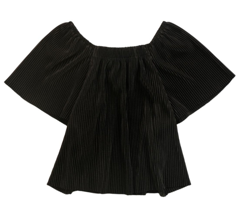 T2Love Flutter Sleeve Ribbed Top - Black - Everything But The PrincessT2love