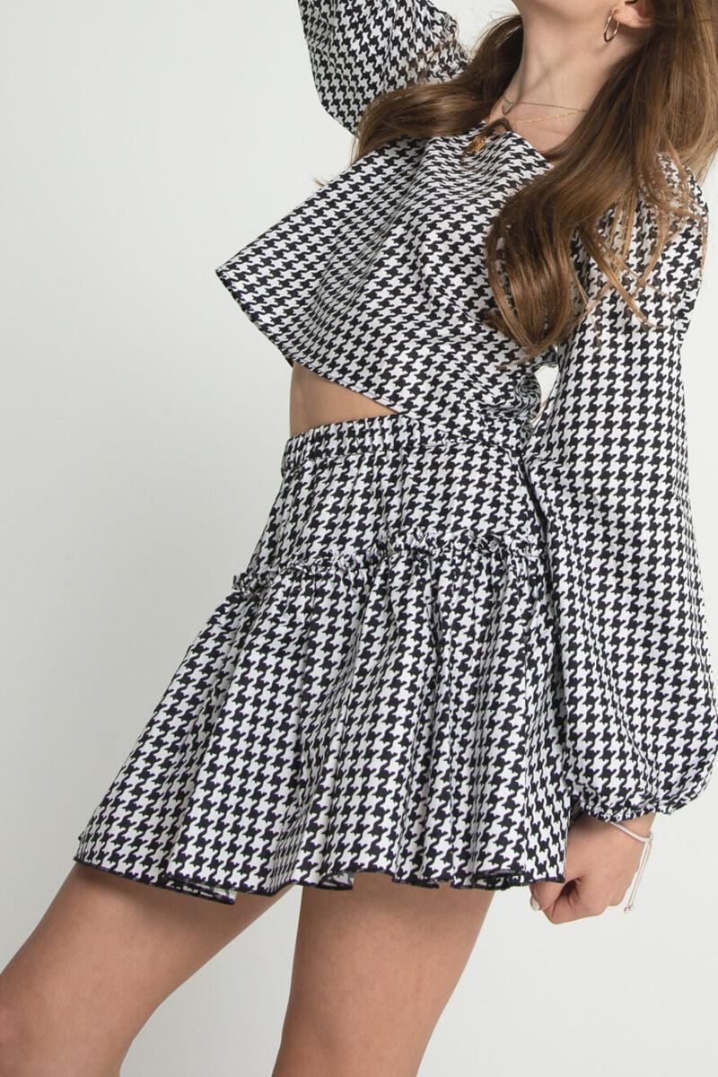 THEME Drew Mini Skirt- Black and White Houndstooth- Size 6/7 - Everything But The PrincessTheme