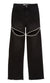 Tractr Taylor Crystal Slit Straight Leg Jean - Black Wash - Everything But The PrincessTractr