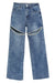 Tractr Taylor Crystal Slit Straight Leg Jean - Indigo Wash - Everything But The PrincessTractr