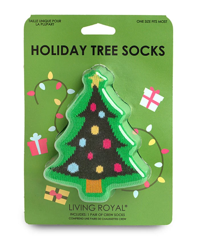 Living Royal 3D Crew Socks- Holiday Tree